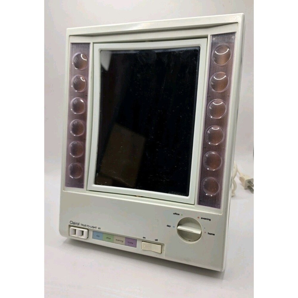 Vintage Clairol True to Light Lighted Make Up Mirror LM-7 4 Light Settings